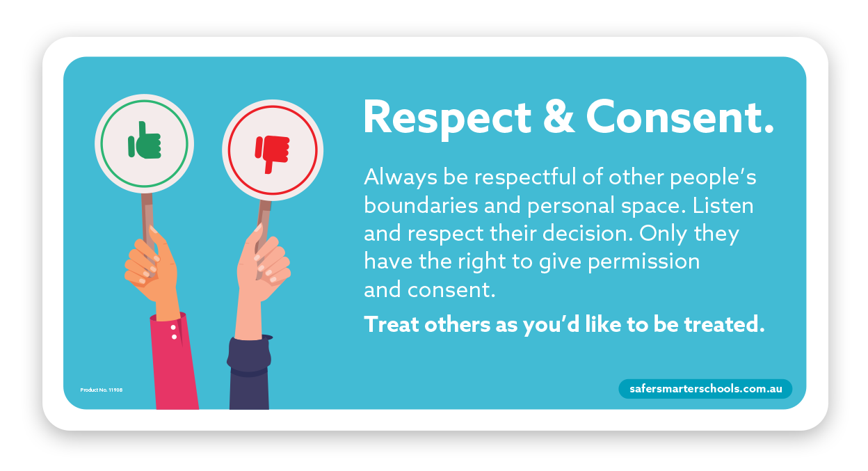 Respect and consent school sign