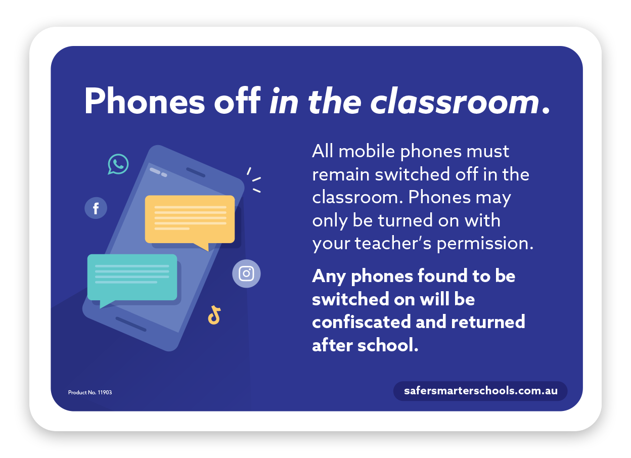 Phones off in class sign