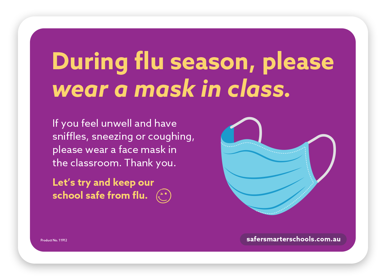 Flu mask sign for schools