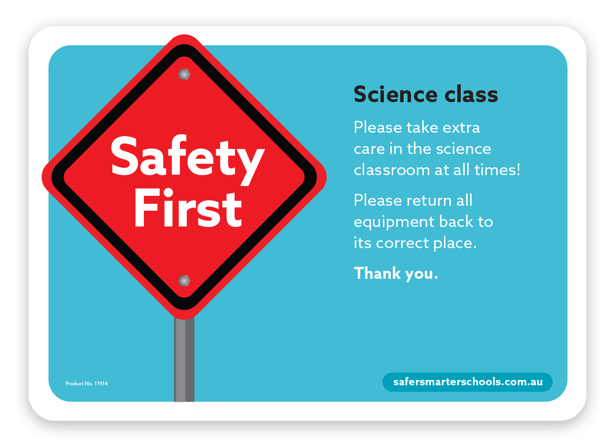 Science safety sign for schools