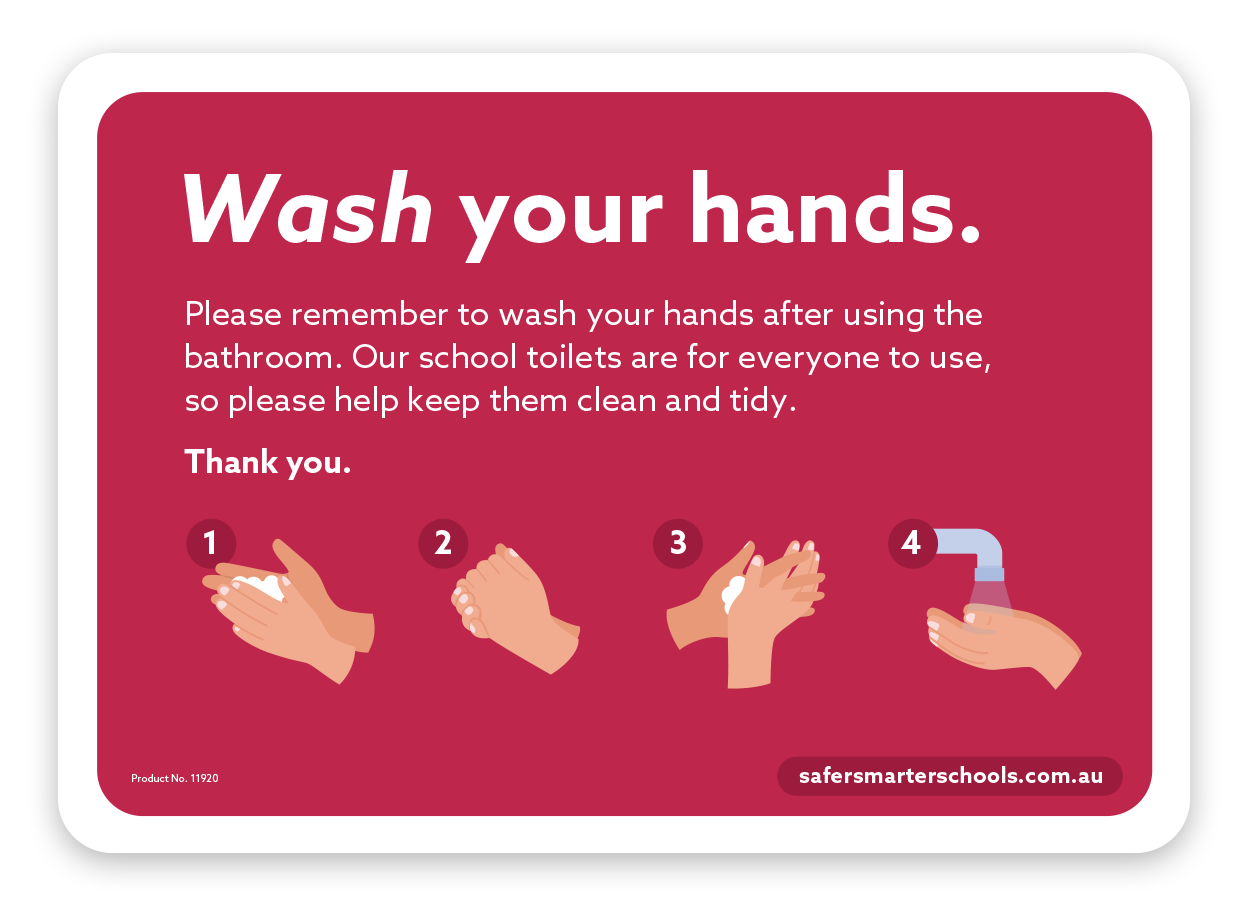 School wash your hands sign